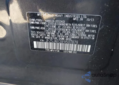 2014 Subaru Forester 2.5I Premium z USA, uszkodzony, nr VIN JF2SJAEC6EH507879